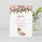 Invitation Elégante aquarelle Mariage Fête des mariées robe (Debout devant)