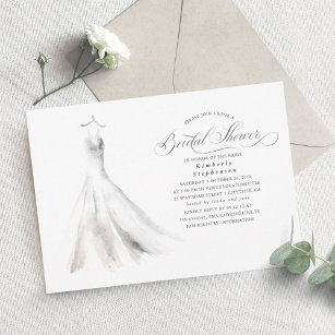 Invitation Elégante aquarelle Mariage Fête des mariées robe