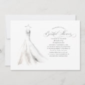 Invitation Elégante aquarelle Mariage Fête des mariées robe (Devant)