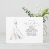 Invitation Elégante aquarelle Mariage Fête des mariées robe (Debout devant)