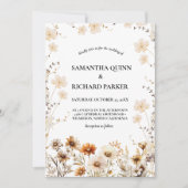 Invitation Elégante aquarelle Mariage Fleur sauvage (Devant)