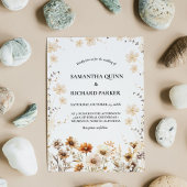 Invitation Elégante aquarelle Mariage Fleur sauvage