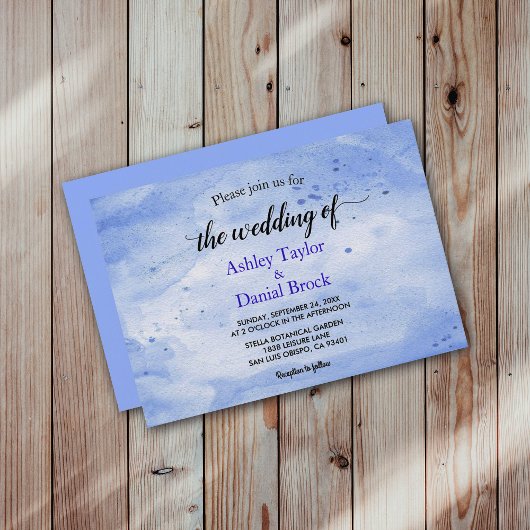 Invitation Elégante aquarelle marine bleu classe Rustique Mar