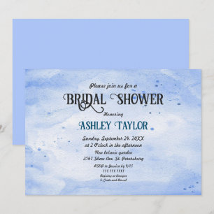 Invitation Elégante aquarelle marine bleu Fête des mariées ru