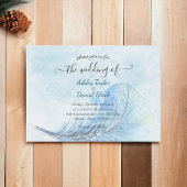 Invitation Elégante aquarelle marine Bleu Script Mariage mode