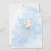 Invitation Elégante aquarelle moderne Baptême d'ange Bleu (Dos)