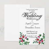 Invitation Elégante aquarelle moderne fleur sauvage rose fonc (Devant / Derrière)