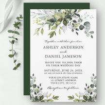 Elégante aquarelle moderne Mariage vert