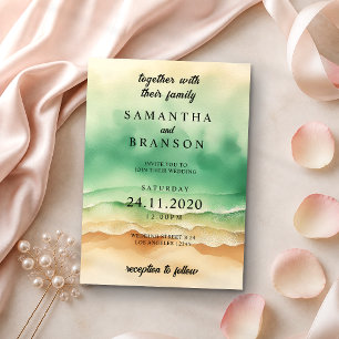 Invitation Elégante aquarelle moderne Ocean Beach Sand