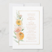 Invitation Elégante Aquarelle moderne orange jaune orangé Flo (Devant)