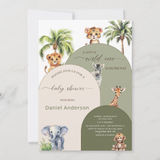 Invitation Elégante aquarelle moderne Wild un Baby shower