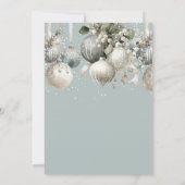 Invitation Elégante aquarelle neutre Baubles fête de Noël (Dos)