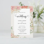 Invitation Elégante aquarelle neutre florale (Debout devant)