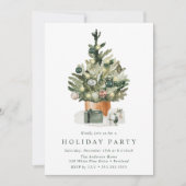 Invitation Elégante aquarelle Noël Arbre de Noël Fête (Devant)