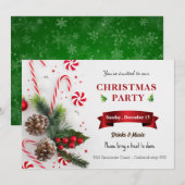 Invitation Elégante aquarelle Noël Fête de Noël (Devant / Derrière)