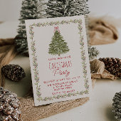 Invitation Elégante aquarelle Noël Holly FrameTree Party