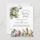 Invitation Elégante aquarelle Noël Société Fête de Noël (Devant)