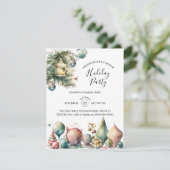 Invitation Elégante aquarelle Noël Société Fête de Noël (Debout devant)