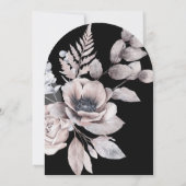 Invitation Elégante aquarelle noir floral Mariage Arch (Dos)