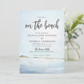 Invitation Elégante aquarelle Ocean Beach tout en un Mariage (Debout devant)