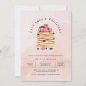 Invitation Elégante aquarelle Pancakes Brunch & Baby shower (Devant)