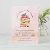 Invitation Elégante aquarelle Pancakes Brunch & Baby shower (Debout devant)