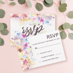 Invitation Elégante aquarelle Pastel Floral   RSVP