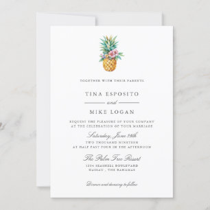 Invitation Elégante aquarelle PINEAPPLE Fruit tropique Photo