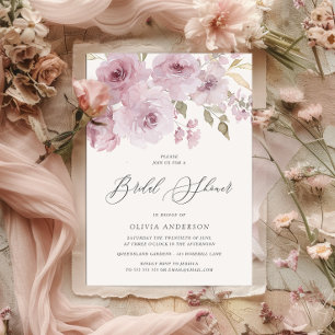 Invitation Elégante aquarelle Rose aquarelle Fête des mariées