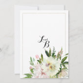 Invitation Elégante aquarelle rose blanc or mariage (Dos)