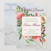 Invitation Elégante aquarelle Rose Bouquet Cadre (Devant / Derrière)