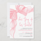 Invitation Elégante aquarelle rose Bow fête d'anniversaire (Devant)