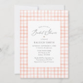 Invitation Elégante aquarelle rose En vichy Fête des mariées (Devant)