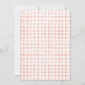 Invitation Elégante aquarelle rose En vichy Fête des mariées (Dos)