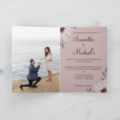 Invitation Elégante aquarelle rose et bordeaux (Intérieur)