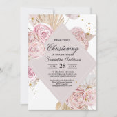 Invitation Elégante aquarelle rose et violet cadre floral (Devant)