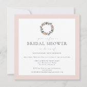 Invitation Elégante aquarelle rose Fête des mariées de couron (Devant)