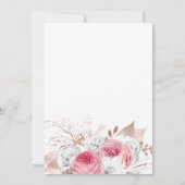 Invitation Elégante aquarelle rose Fête des mariées florale (Dos)