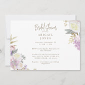 Invitation Elégante aquarelle rose Fête des mariées florale (Devant)