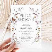 Invitation Elégante aquarelle rose Fête des mariées florale