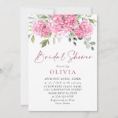 Invitation Elégante aquarelle rose FÊTE DES MARIÉES Hydrangea (Devant)