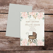Invitation Elégante Aquarelle rose Floral Baby shower sucré