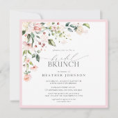 Invitation Elégante aquarelle rose Floral Bridal Brunch (Devant)