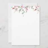 Invitation Elégante aquarelle rose Floral Brunch de Pâques (Dos)