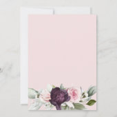 Invitation Elégante aquarelle rose florale 60e anniversaire (Dos)