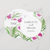 Invitation Elégante aquarelle rose florale peinte à la main (Devant / Derrière)