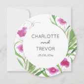 Invitation Elégante aquarelle rose florale peinte à la main (Devant)