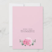 Invitation Elégante aquarelle rose Hydrangée Mariage floral (Dos)