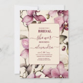 Invitation Elégante aquarelle rose orchidée nuptiale (Devant)