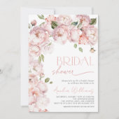 Invitation Elégante Aquarelle rose pâle Fête des mariées flor (Devant)